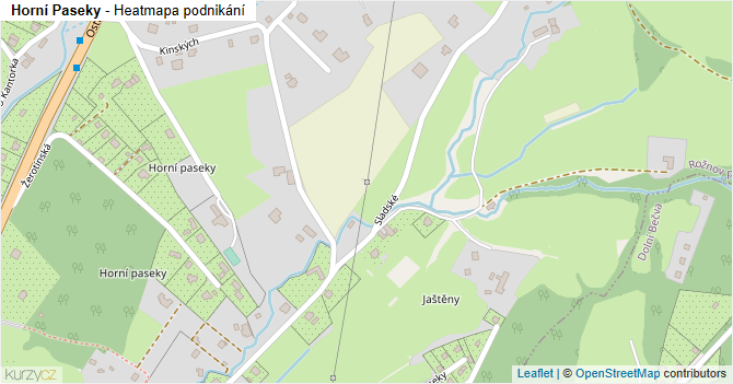 Horní Paseky - mapa podnikání