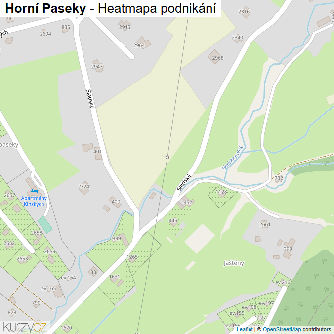 Mapa Horní Paseky - Firmy v ulici.