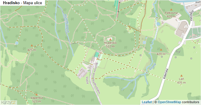 Hradisko - mapa ulice