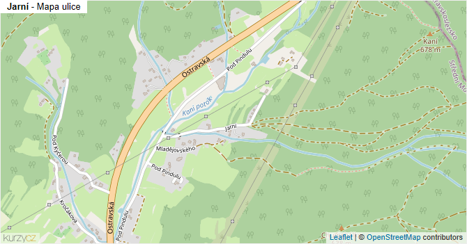 Jarní - mapa ulice