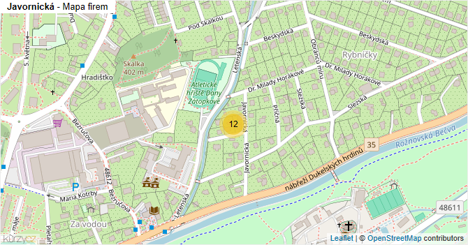Javornická - mapa firem