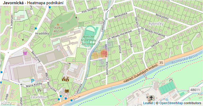 Javornická - mapa podnikání