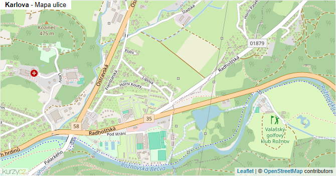 Karlova - mapa ulice