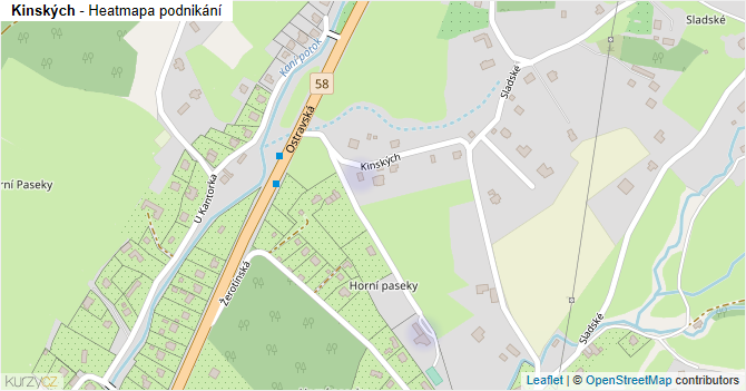 Kinských - mapa podnikání
