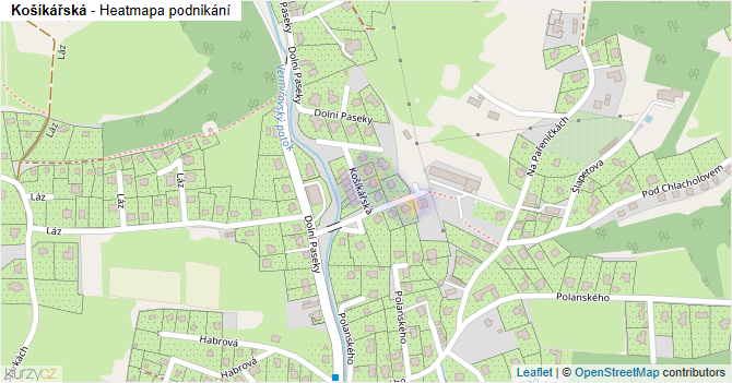 Košíkářská - mapa podnikání