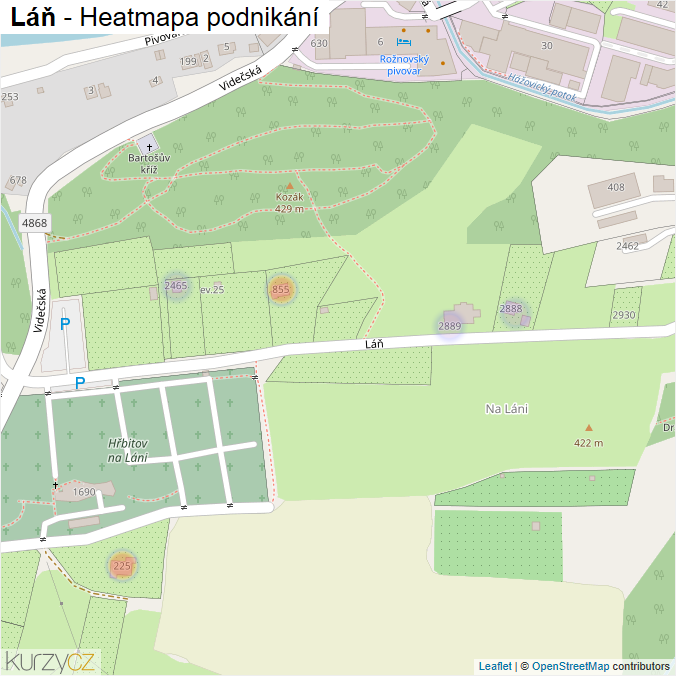 Mapa Láň - Firmy v ulici.
