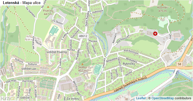 Letenská - mapa ulice