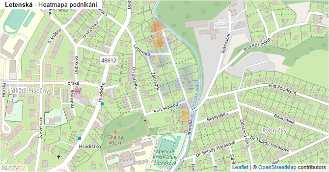 Letenská - mapa podnikání
