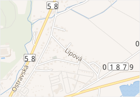 Lipová v obci Rožnov pod Radhoštěm - mapa ulice