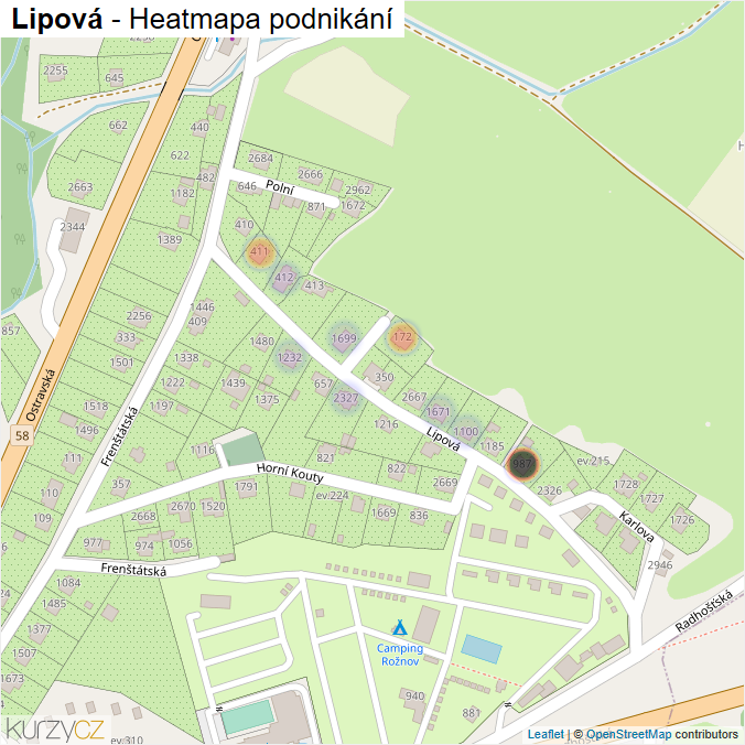 Mapa Lipová - Firmy v ulici.