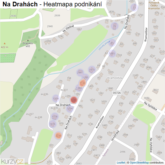 Mapa Na Drahách - Firmy v ulici.