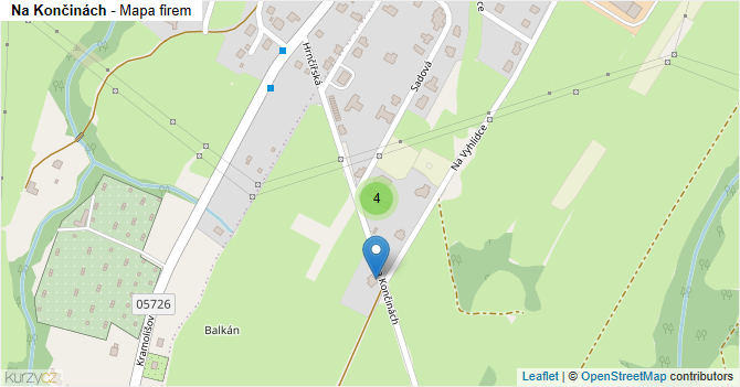 Na Končinách - mapa firem