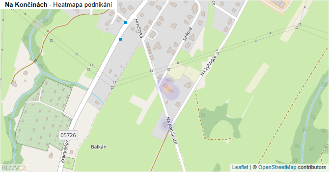 Na Končinách - mapa podnikání