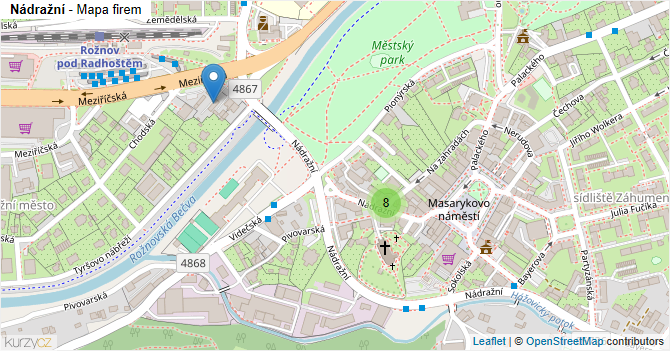 Nádražní - mapa firem