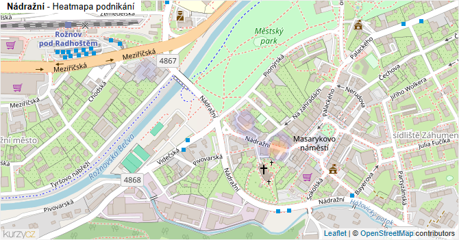 Nádražní - mapa podnikání