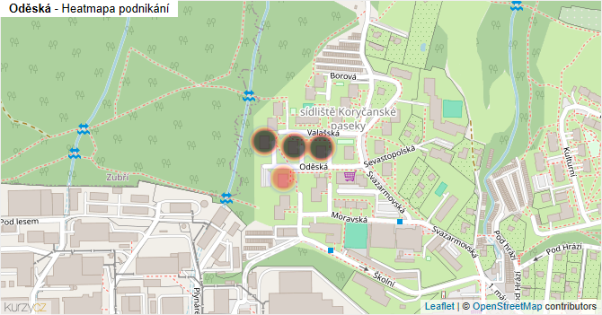 Oděská - mapa podnikání
