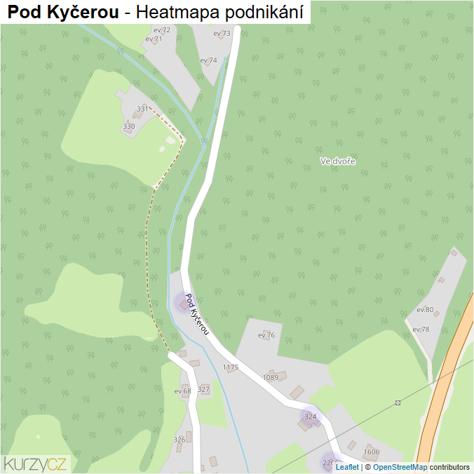 Mapa Pod Kyčerou - Firmy v ulici.