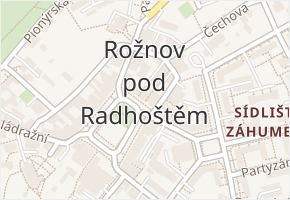 Rožnov pod Radhoštěm v obci Rožnov pod Radhoštěm - mapa části obce