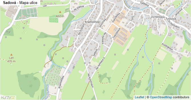 Sadová - mapa ulice
