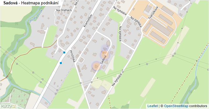 Sadová - mapa podnikání