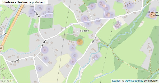 Sladské - mapa podnikání