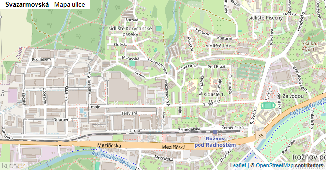 Svazarmovská - mapa ulice
