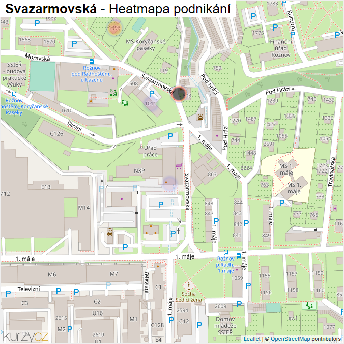 Mapa Svazarmovská - Firmy v ulici.