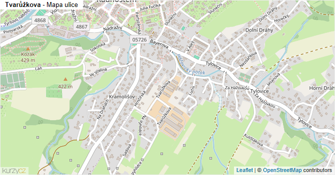 Tvarůžkova - mapa ulice