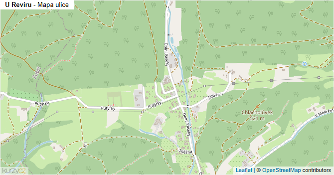 U Revíru - mapa ulice