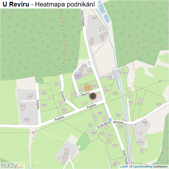 Mapa U Revíru - Firmy v ulici.