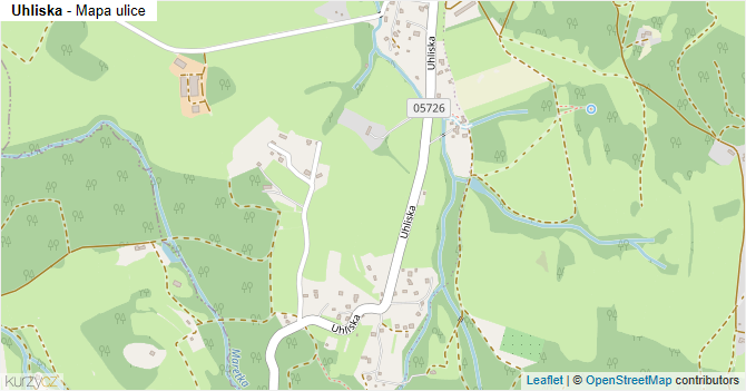 Uhliska - mapa ulice