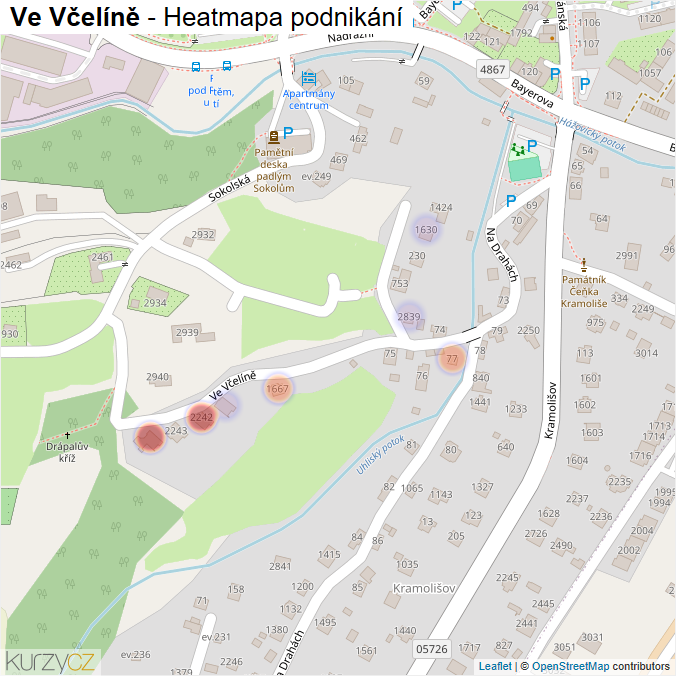 Mapa Ve Včelíně - Firmy v ulici.