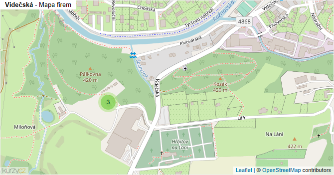 Videčská - mapa firem
