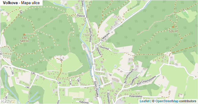 Volkova - mapa ulice