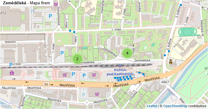 Zemědělská - mapa firem