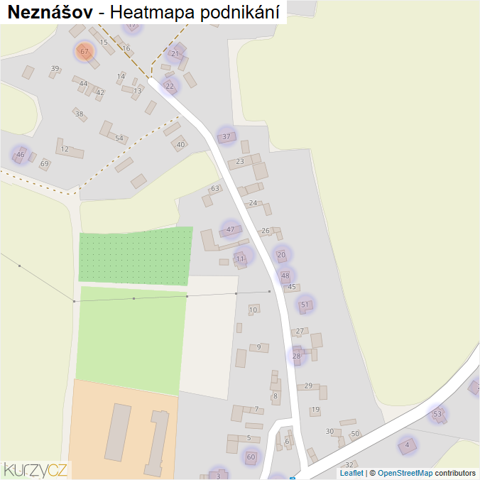 Mapa Neznášov - Firmy v části obce.