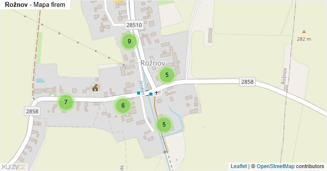 Rožnov - mapa firem