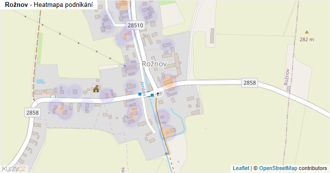 Rožnov - mapa podnikání
