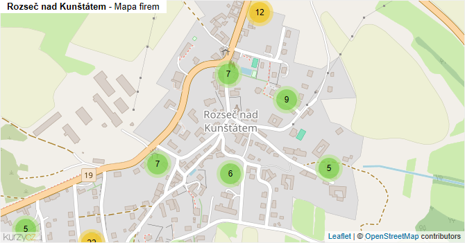 Rozseč nad Kunštátem - mapa firem