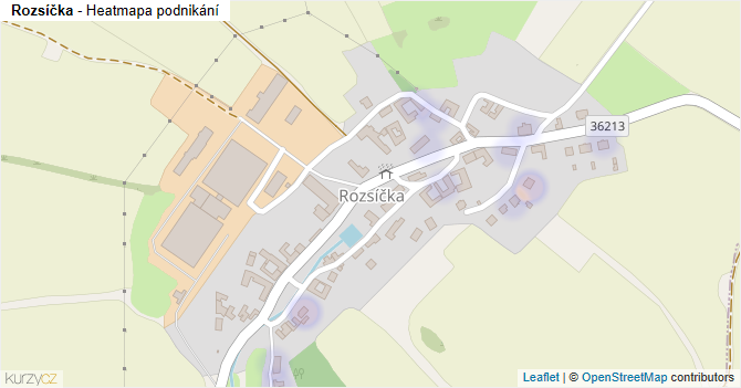 Rozsíčka - mapa podnikání