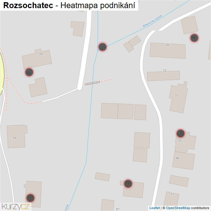 Mapa Rozsochatec - Firmy v obci.