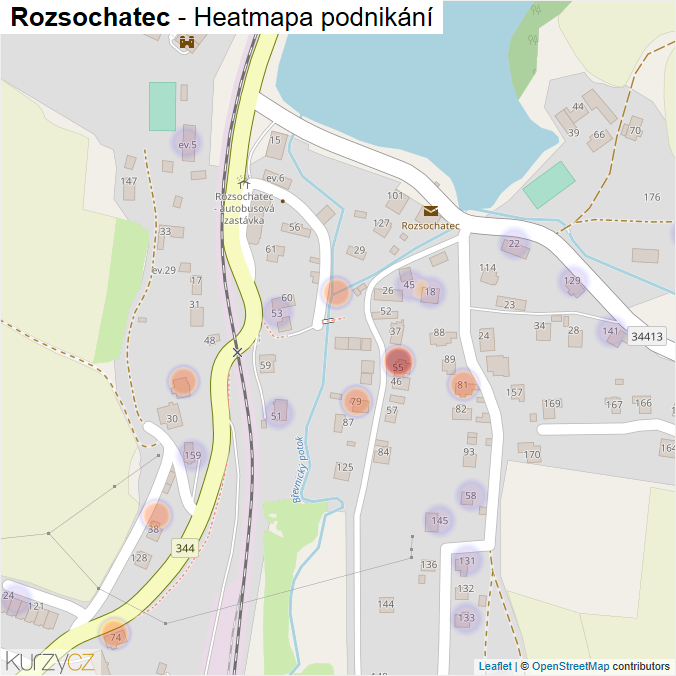 Mapa Rozsochatec - Firmy v části obce.