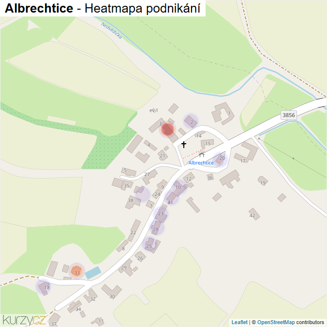 Mapa Albrechtice - Firmy v části obce.