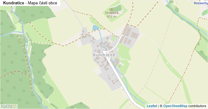 Kundratice - mapa části obce