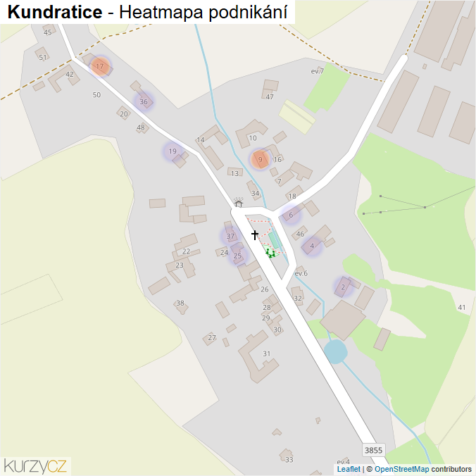Mapa Kundratice - Firmy v části obce.
