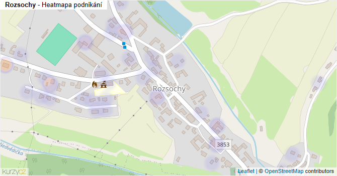 Rozsochy - mapa podnikání