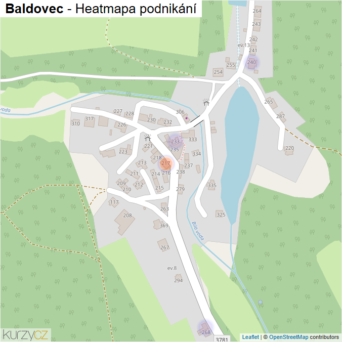 Mapa Baldovec - Firmy v části obce.