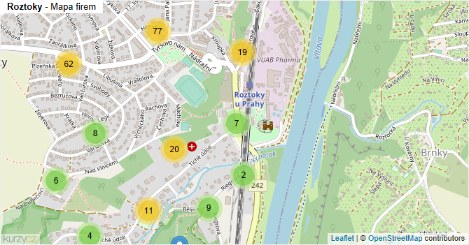 Roztoky - mapa firem