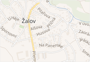 Husova v obci Roztoky - mapa ulice