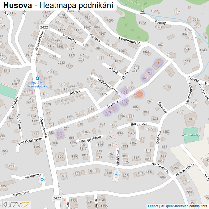 Mapa Husova - Firmy v ulici.